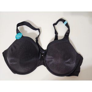 Vanity Fair Womens Black Sport Wirefree Underwire Bra Size 44C Style 76338
